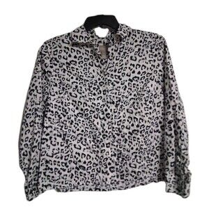 Women's Chico's Long Sleeve Leopard Button-down Top Blouse 1 (8)